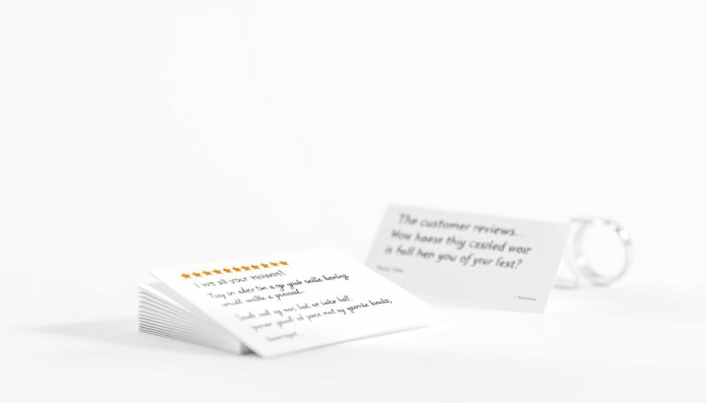 A minimalist yet elegant illustration showcasing customer reviews. In the foreground, a stylized stack of review cards with handwritten comments and ratings against a clean, white background. The cards are arranged in a visually appealing composition, with soft shadows and highlights adding depth and dimension. In the middle ground, a subtle grid pattern or background texture creates a sense of structure and professionalism. The lighting is soft and diffused, creating a warm, inviting atmosphere. The overall mood is one of trust, credibility, and user-focused design, reflecting the high-quality banking services being promoted. A minimalist yet elegant illustration showcasing customer reviews. In the foreground, a stylized stack of review cards with handwritten comments and ratings against a clean, white background. The cards are arranged in a visually appealing composition, with soft shadows and highlights adding depth and dimension. In the middle ground, a subtle grid pattern or background texture creates a sense of structure and professionalism. The lighting is soft and diffused, creating a warm, inviting atmosphere. The overall mood is one of trust, credibility, and user-focused design, reflecting the high-quality banking services being promoted.