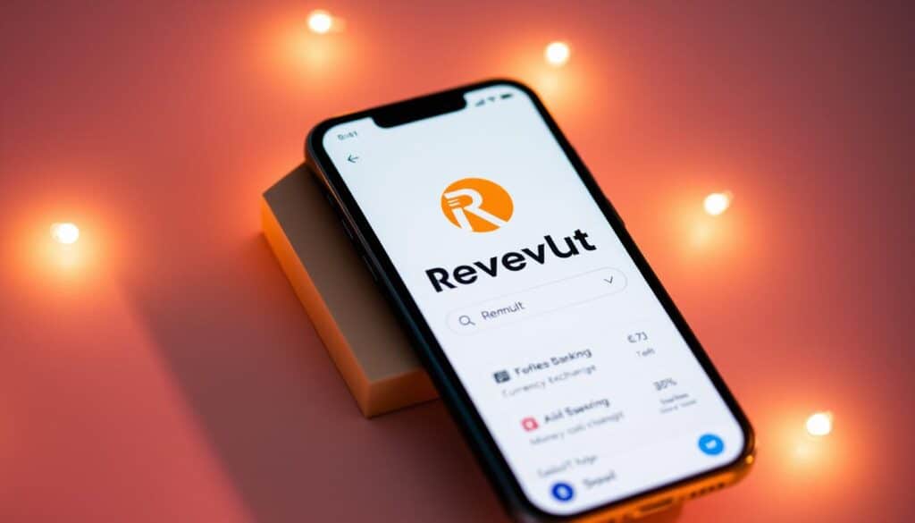 A sleek, modern mobile app interface with a vibrant Revolut logo prominently displayed. The app's features are showcased in a clean, intuitive layout, highlighting seamless banking tools, currency exchange, and money management capabilities. Warm lighting casts a soft glow, creating an inviting and user-friendly atmosphere. The overall design conveys a sense of efficiency, security, and a premium financial experience tailored for the Greek market. The composition emphasizes the app's key functionalities and its role in simplifying personal finance for users in Greece. A sleek, modern mobile app interface with a vibrant Revolut logo prominently displayed. The app's features are showcased in a clean, intuitive layout, highlighting seamless banking tools, currency exchange, and money management capabilities. Warm lighting casts a soft glow, creating an inviting and user-friendly atmosphere. The overall design conveys a sense of efficiency, security, and a premium financial experience tailored for the Greek market. The composition emphasizes the app's key functionalities and its role in simplifying personal finance for users in Greece.