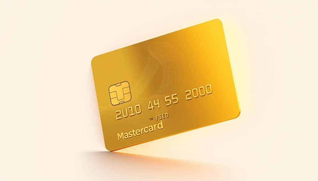 Mastercard Gold card with a sleek, metallic finish, capturing the essence of premium banking. A detailed illustration showcasing the card's front and back, highlighting the intricate design elements and subtle textures. The card is presented against a clean, minimalist backdrop, allowing the luxurious details to shine. Warm, directional lighting illuminates the card, creating a sense of sophistication and exclusivity. The overall composition conveys a high-end, sophisticated aesthetic that aligns with the prestige associated with the Mastercard Gold card. Mastercard Gold card with a sleek, metallic finish, capturing the essence of premium banking. A detailed illustration showcasing the card's front and back, highlighting the intricate design elements and subtle textures. The card is presented against a clean, minimalist backdrop, allowing the luxurious details to shine. Warm, directional lighting illuminates the card, creating a sense of sophistication and exclusivity. The overall composition conveys a high-end, sophisticated aesthetic that aligns with the prestige associated with the Mastercard Gold card.