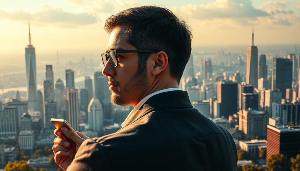 A strategic investment landscape with a focus on financial growth and stability. In the foreground, a thoughtful investor examines stock charts and data, carefully considering their next move. The middle ground features a diverse array of financial symbols and icons, representing the various investment opportunities. In the background, a cityscape of towering skyscrapers and bustling financial districts, conveying the dynamic and ever-evolving nature of the stock market. The scene is bathed in a warm, golden light, creating a sense of optimism and confidence. The overall atmosphere evokes a sense of careful planning, informed decision-making, and the pursuit of long-term financial success.
